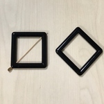 VINTAGE BLACK SQUARE FLAME BEADS 