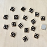 GOLD BLACK SQUARE DESIGN CABOCHONS