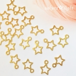 【40個】 星 スター 穴あき ゴールド