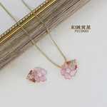 さくら咲く　ビジュー付きネックレス　桜