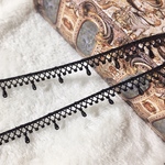 1m ドット&網デザイン ケミカルレース ブレード 黒 BK190122 ハンドメイド 手芸 素材 材料 DIY