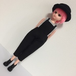 リカちゃんサイズ 黒のサロペット