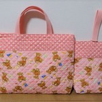 入園入学２点セット☆くまがいっぱい♪ピンク　キルティング