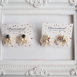 チュールとビジューのキラキラピアス＊