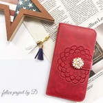 【新作】iphone6/6s/7/8 手帳型iphoneケース レザー花柄 刺繍デザイン