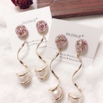 エリカ🌼ドライフラワーくるりんチャームレジンピアス／イヤリング