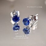 カイヤナイトのスタッドピアス 5ミリ サージカルステンレス316L