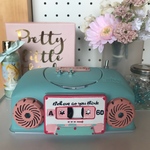 ゆめかわ♡ラジカセ風ウェットティッシュケース・ブルー