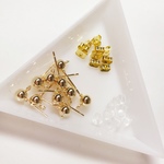 ♡ニッケルフリー♡真鍮製丸玉５mmカン付きピアス♡