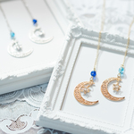 【最初の1個SALE】月と星のネックレス ゴールド スカイブルー