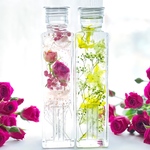 【母の日ラッピング無料】2本セットElegant Rose ピンク&クリアブルー ハーバリウム 薔薇の精
