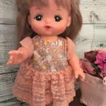 【受注制作】メルちゃん、ソランちゃん お花柄ワンピース(ピンク)