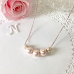 11e*コットンパール ネックレス《quarante - 6*grain rose》