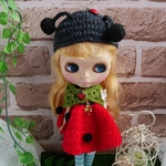 【リクエスト】[てんとう虫ワンピ３点セット]ブライス アウトフィット Blythe