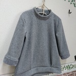 *あったかフリースのプルオーバー*グレー*袖口ボア♪