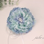 151　【大特価】ピオニー＆パール　コサージュ／ヘアアクセサリー（ブルー）　　卒業式♪入学式♪結婚式♪パーティ