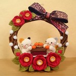 寒椿…冬はやっぱり、こたつでホッ♪の2wayリース②