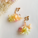 お試し!!紫陽花のブーケピアス/イヤリング（オレンジ）