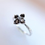 スモーキークォーツのfleurette silver ring