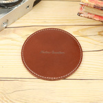 本革 コースター DARK BROWN 栃木レザー 40