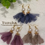 フリンジリボンのピアス/イヤリング