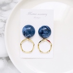ドイツ製カボションとゴールドリング ♡ ピアス/イヤリング