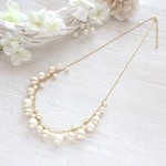 cotton pearl & pearl   mixネックレス