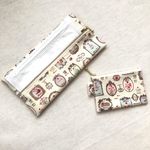 SALE！ファスナータイプマスクポーチ&ミニミニフラットポーチセット