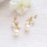 SWAROVSKIガラスビーズとパールの ピアス/イヤリング