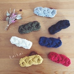 みつあみニットのバレッタ 《simple cotton》