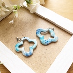 陶器製ピアス/ 空色パレット