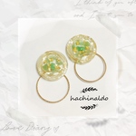 天然石レジンフープピアス