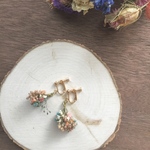 かすみ草🌼ドライフラワーイヤリング🌼青ピンク白