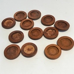 ウッド 皿 ディッシュ パーツ サークル   23mm ８個 ライトブラウン