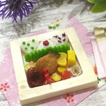  春の3色おにぎり弁当☆アジフライ②〜選べるランチョンマット〜