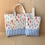 【おゆか様ご注文品】入園グッズ　しずく×ストライプ（ブルー）