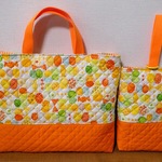 レッスンバッグ＆シューズ入れ☆りぼんちょうちょ♪ピンク　キルティング