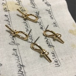 チタンピアス 6字型 カン付き ゴールド 