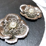 パール フラワー シルバー お花 ピアス素材