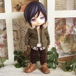 オビツ11サイズお洋服＊ファー付きパーカー×タンクトップ×コーデュロイパンツ3点セット