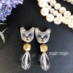 一点物猫刺繍のアクセサリー♡