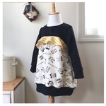 ☆sale☆ 100 ぷっくりトレーナーワンピ（ガールズパンプスとブラック）