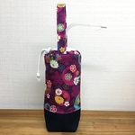 ［受注作製］紫花×紺刺し子 ミューラーボトル用カバー