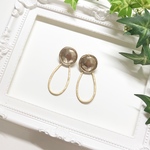 メタル マットゴールド しずく ピアス