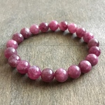 ワインレッドの色彩☆ピンクトルマリンのブレスレット☆8.5ミリ玉