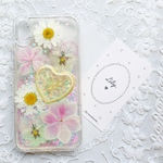 ハートレモン♡押し花♡iPhoneX/ⅩS用グリッターケース