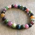 ミックストルマリンのブレスレット☆7.5ミリ玉