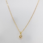【大人気】K18 ダイヤ ネックレス 0.05ct 一粒 イエローゴールド 小粒 華奢 K18YG 18K