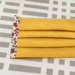 予約販売【大人用】立体プリーツ☆ガーゼマスク/ミモザ 無地×レトロ花柄