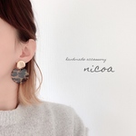 ゴールド×レオパードピアス/イヤリング